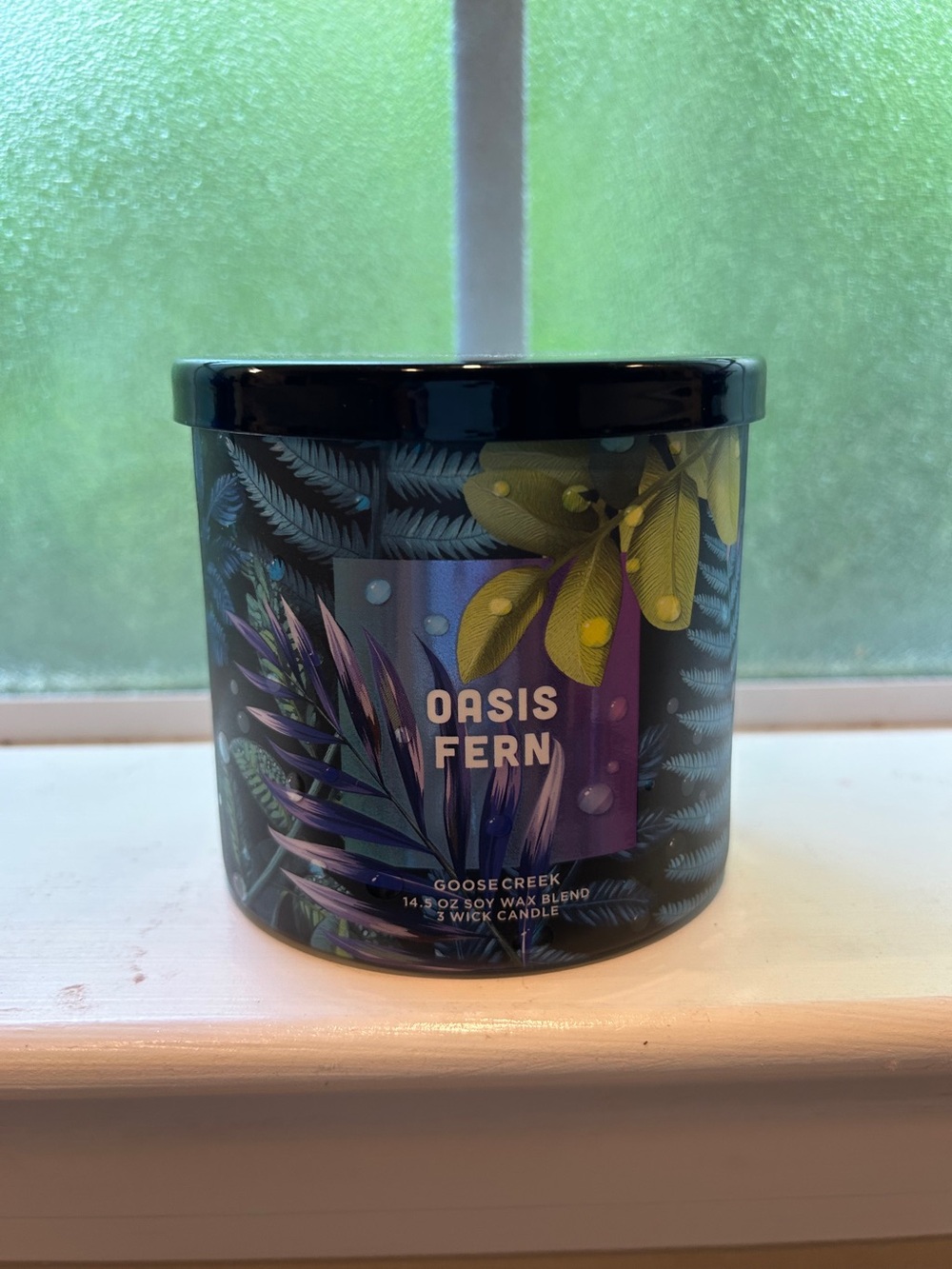 Goose creek Oasis Fern 3-Wick Candle - Tropical Leaf Design